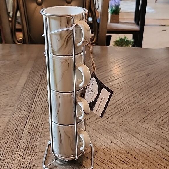 3oz marble stacking cups with metal stand NWT - Picture 5 of 5